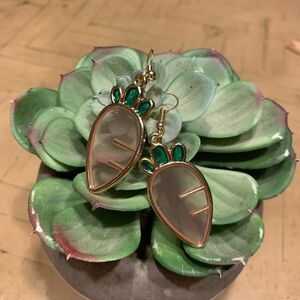 BOGO! Turnip Carrot Earrings Gold Pink Cartoon